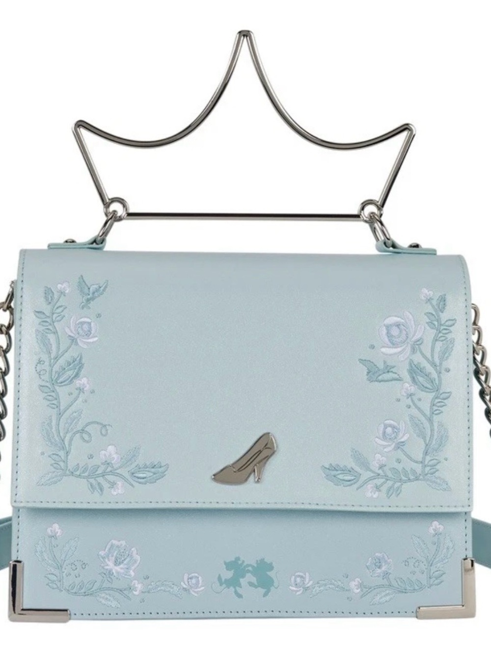 NWT Cinderella Loungefly Light Blue Floral Crossbody Bag